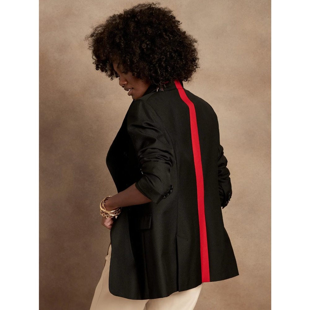 BANANA REPUBLIC RED RACING STRIPE BLAZER SIZE 2